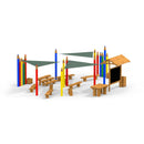 Lars Laj Outdoor classroom Robinia with wooden benches, sun protection board and planters Playground 