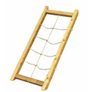 Tour de jeux pour enfants Akubi "Lotti" toit en pente SET naturel avec extension de bateau au-dessus, extension XL, toboggan à vagues bleu, mur d'escalade, rampe de filet DS-Kletter