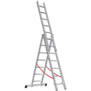 EUROLINE Ladders No. 207 Aluminium multi-purpose ladder, 3-section
