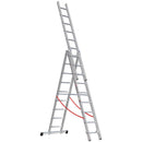 EUROLINE Ladders No. 207 Aluminium multi-purpose ladder, 3-section