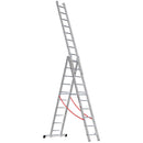 EUROLINE Ladders No. 207 Aluminium multi-purpose ladder, 3-section