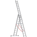 EUROLINE Ladders No. 207 Aluminium multi-purpose ladder, 3-section