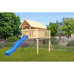 Akubi Stelzenhaus "Fidel" SET naturbelassen mit Wellenrutsche 3m blau – Vorschau 2