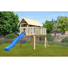Akubi Stelzenhaus "Fidel" SET terragrau mit Wellenrutsche 3m blau – Vorschau 1