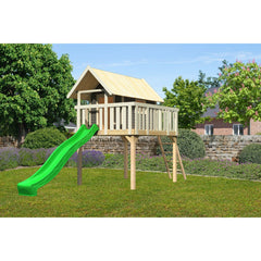 Akubi Stelzenhaus "Fidel" SET terragrau mit Wellenrutsche 3m grün – Vorschau 1