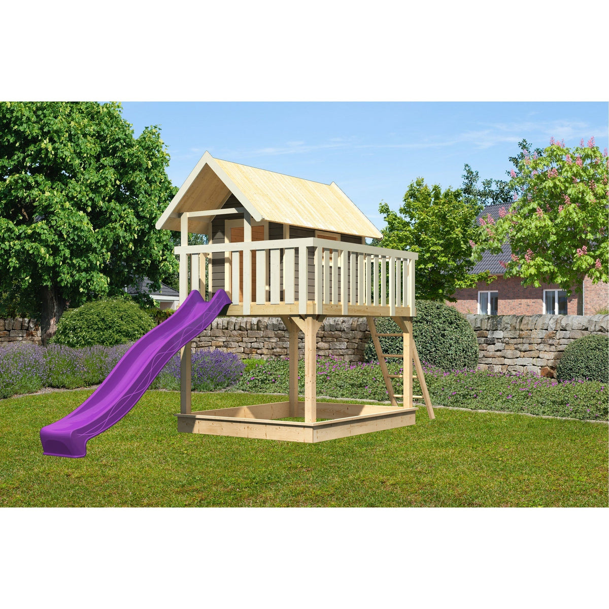 Akubi stilt house Fidel with slide and sandpit