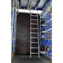 EUROLINE Ladders No. 30185 Aluminium shelf ladder for double shelf, sideways sliding