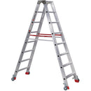 EUROLINE Leitern Nr. 30573 Alu-Stufenstehleiter mit Federrollen und Feststellern