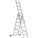 EUROLINE Ladders No. 307 Aluminium multi-purpose ladder 3-section