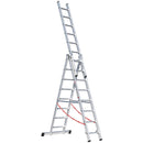 EUROLINE Ladders No. 307 Aluminium multi-purpose ladder 3-section