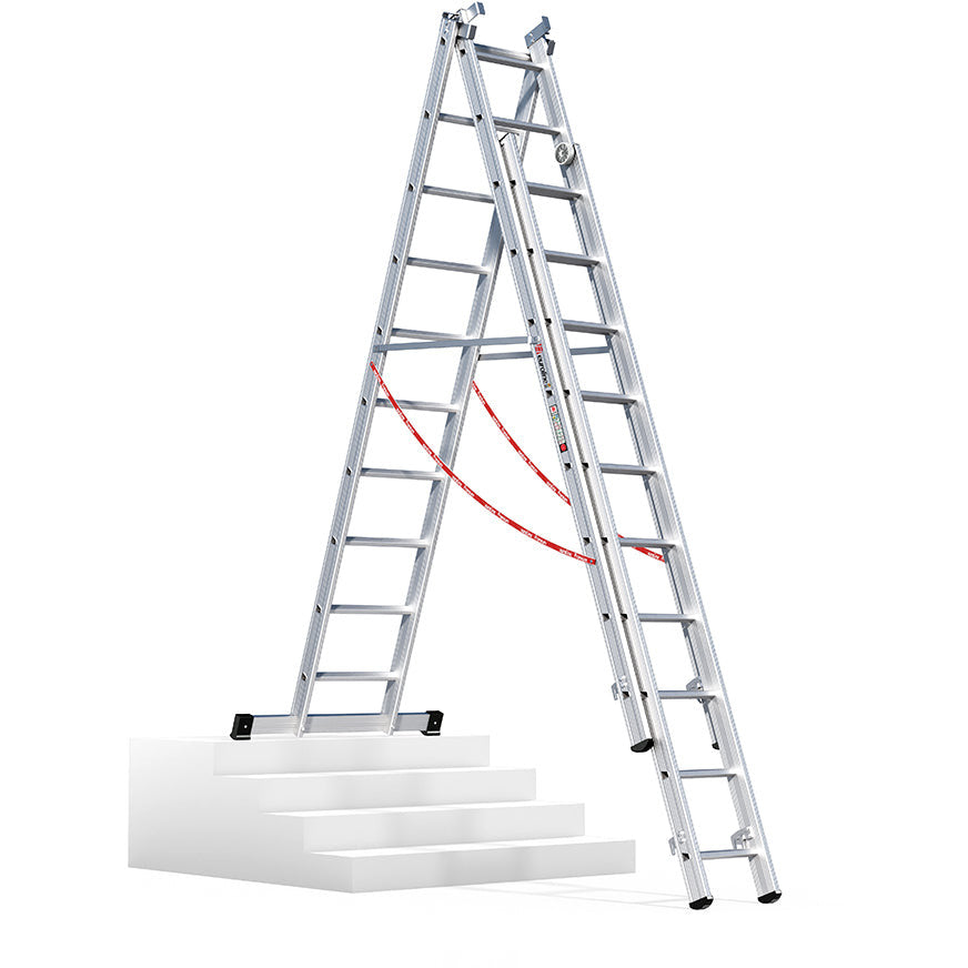 EUROLINE Ladders No. 307 Aluminium multi-purpose ladder 3-section