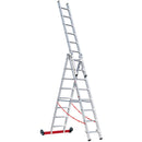 EUROLINE Ladders No. 307 Aluminium multi-purpose ladder, 3-section, rollable