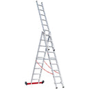 EUROLINE Ladders No. 307 Aluminium multi-purpose ladder, 3-section, rollable