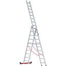 EUROLINE Ladders No. 307 Aluminium multi-purpose ladder, 3-section, rollable