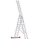 EUROLINE Ladders No. 307 Aluminium multi-purpose ladder, 3-section, rollable