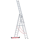 EUROLINE Ladders No. 307 Aluminium multi-purpose ladder, 3-section, rollable