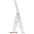 EUROLINE Ladders No. 307 Aluminium multi-purpose ladder, 3-section, rollable