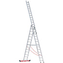 EUROLINE Ladders No. 307 Aluminium multi-purpose ladder, 3-section, rollable