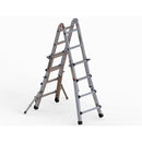 EUROLINE Ladders No. 31631 Aluminium Vario folding ladder with stand extension