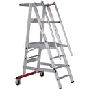 EUROLINE Ladders No. 32777 Aluminum platform ladder, mobile, foldable