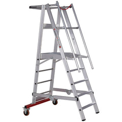 EUROLINE Leitern Nr. 32777 Aluminium-Podestleiter fahrbar, klappbar – Vorschau 1