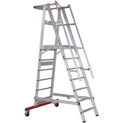 EUROLINE Ladders No. 32777 Aluminum platform ladder, mobile, foldable – Vorschau 1