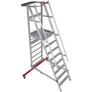 EUROLINE Ladders No. 32777 Aluminum platform ladder, mobile, foldable