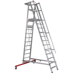 EUROLINE Leitern Nr. 32777 Aluminium-Podestleiter fahrbar, klappbar – Vorschau 1