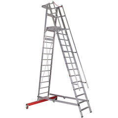 EUROLINE Ladders No. 32777 Aluminum platform ladder, mobile, foldable – Vorschau 1