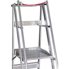 EUROLINE Leitern Nr. 32777 Aluminium-Podestleiter fahrbar, klappbar – Vorschau 3