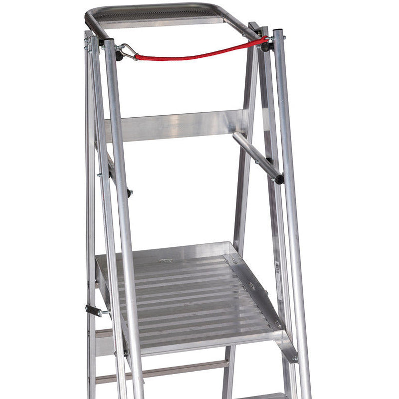 EUROLINE Leitern Nr. 32777 Aluminium-Podestleiter fahrbar, klappbar
