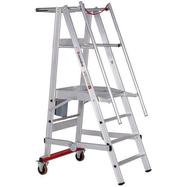 Échelles EUROLINE N° 32778 Échelle plate-forme en aluminium mobile, pliable