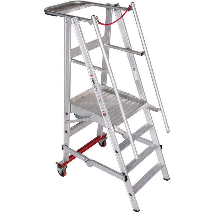 Échelles EUROLINE N° 32778 Échelle plate-forme en aluminium mobile, pliable
