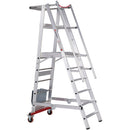 EUROLINE Ladders No. 32778 Aluminium platform ladder, mobile, foldable