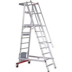 EUROLINE Leitern Nr. 32778 Aluminium-Podestleiter fahrbar, klappbar – Vorschau 1