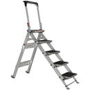 EUROLINE Ladders No. 334 Aluminium safety ladder, foldable with bracket and tool tray