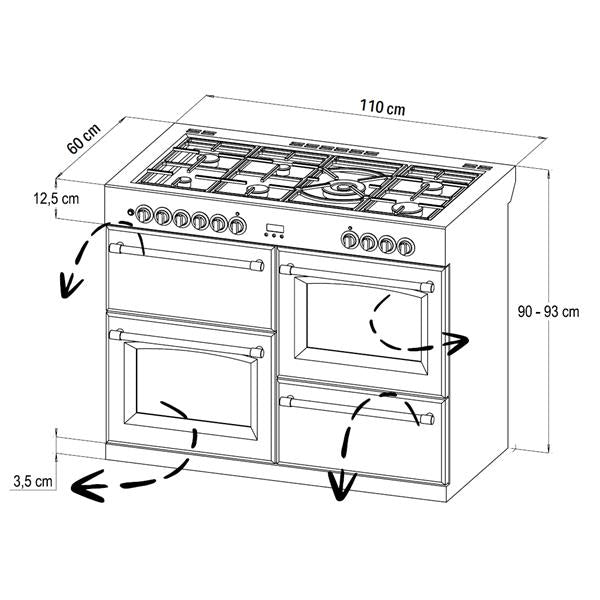 STOVES STERLING Deluxe S1100 DF GAS Black 