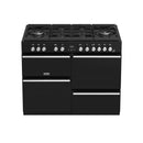 POÊLES PRECISION S1100 Deluxe GTG DF Gaz sur Verre Noir/Chrome 