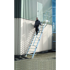 EUROLINE Leitern Nr. 511 Podesttreppe - Steigwinkel 45° - Stufenbreite 800mm – Vorschau 1