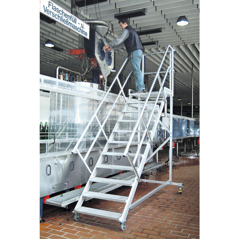 EUROLINE Ladders No. 513 Maintenance Platform - Climbing Angle 45° - Step Width 1000mm