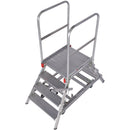 EUROLINE Leitern Nr. 51603 Mobile Podesttreppe zweiseitig begehbar mit Zentralfeststellung