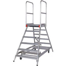EUROLINE Leitern Nr. 51603 Mobile Podesttreppe zweiseitig begehbar mit Zentralfeststellung