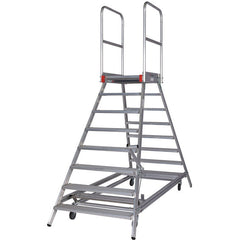 EUROLINE Leitern Nr. 51603 Mobile Podesttreppe zweiseitig begehbar mit Zentralfeststellung – Vorschau 1