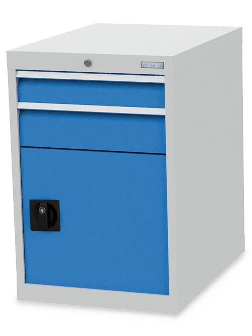 Armoire à tiroirs Bedrunka+Hirth, profondeur 736 mm, R 18-24, nombre de tiroirs : 2, nombre de portes battantes : 1