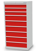 Bedrunka+Hirth Schubladenschrank, Tiefe 500 mm, R 24-16, Schubladenanzahl: 9