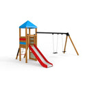 Lars Laj Double Swing with Slide and Tower Playground 
