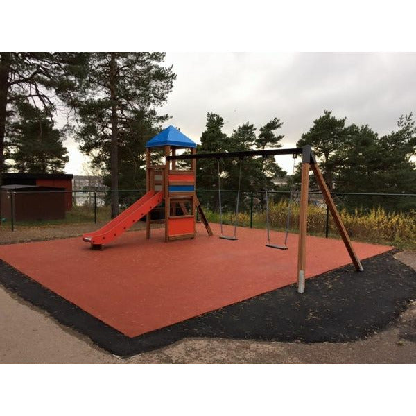 Lars Laj Doppelt Schaukel mit Rutsche und Turm Spielplatz