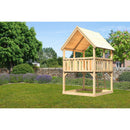Akubi play tower "Luis" with gable roof, natural