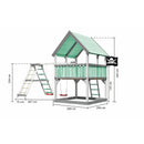 Tour de jeu Akubi "Luis" SET forteresse pirate naturelle avec structure d'escalade, drapeau, jeux de peinture en couleur