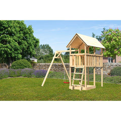 Akubi children's play tower "Danny" SET natural with swing attachment single – Vorschau 1